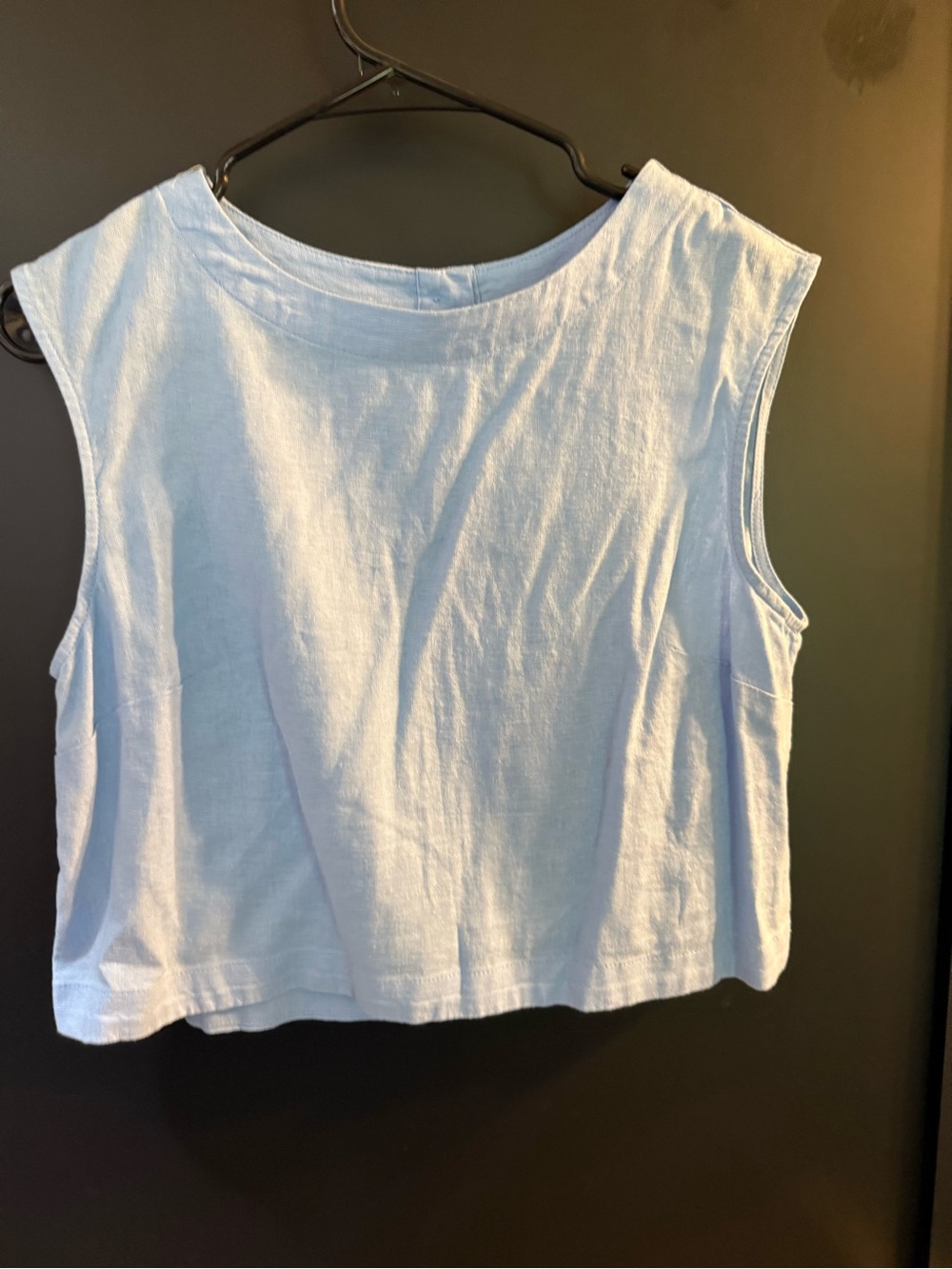 Light Blue Women's Sleeveless Crop Top and Matching High Waisted Shorts